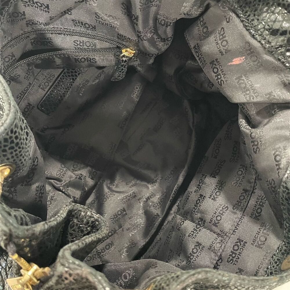 Michael‎ Kors Black python Snakeprint Leather Sho… - image 4